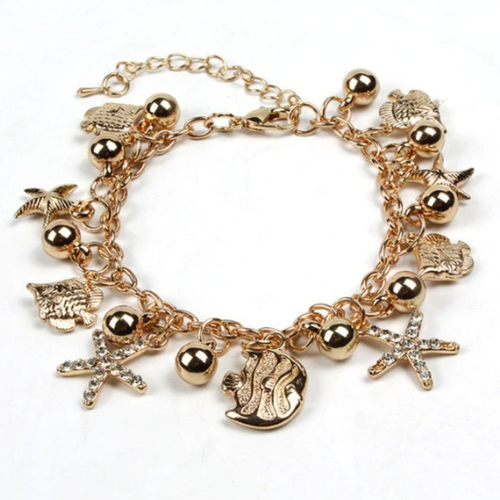 Bimini Beachwear Gold Starfish Charm Bracelet